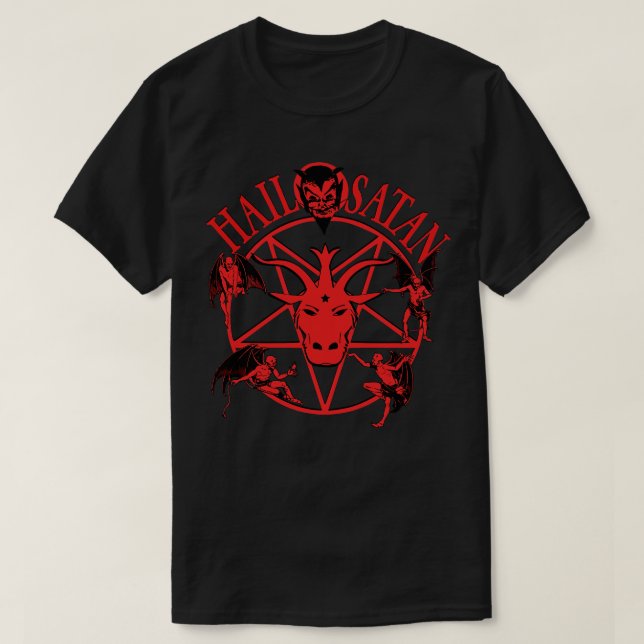 T-shirt Hail Satan toon Vintage (Design devant)