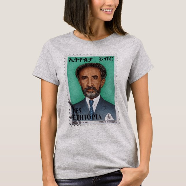 T-shirt Haile Selassie Empire of Ethiopia Rastafar (Devant)