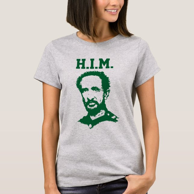 T-shirt Haile Selassie - H.I.M. King - Reggae (Devant)