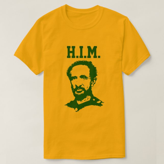 T-shirt Haile Selassie - H.I.M. King - Reggae (Design devant)