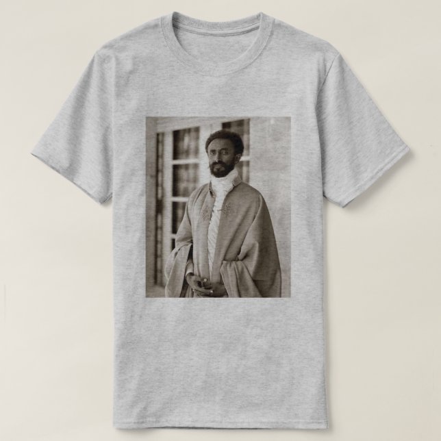 T-shirt Haile Selassie - HIM - Rastafari - Rasta Shirt (Design devant)