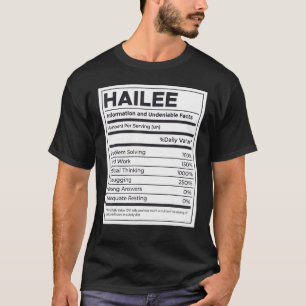 T-shirt Hailee Information sur la nutrition Problème de ré