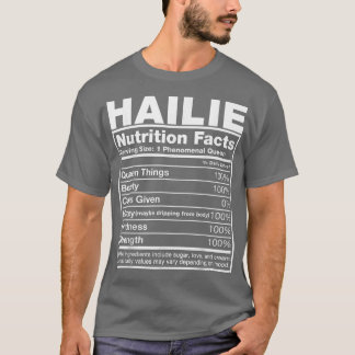 T-shirt Hailie Nutrition FactsHailie Nom Anniversaire