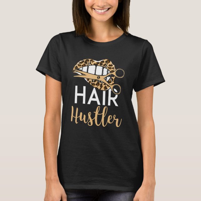 T-shirt Hair Hustler Coiffeur Leopard Trimmer (Devant)