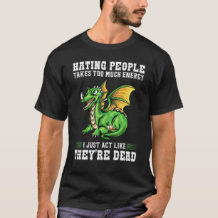 T-shirt haïr les gens prend trop d'énergie Introvert Drag