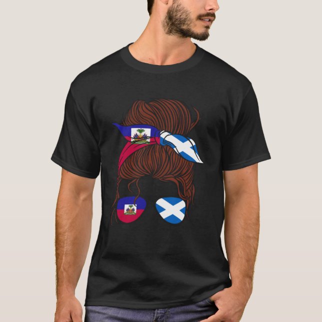 T-shirt Haiti and Scotland Mix Half Haitian half Scottish (Devant)