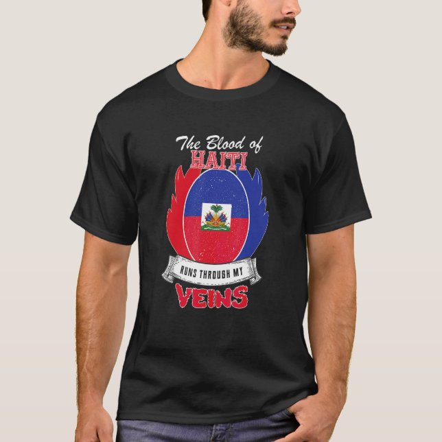 T-shirt Haïti dans mes veines (Devant)