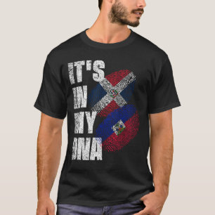 T-shirt Haïti Et Dominicaine Mélangent L'ADN Drapeau Patri