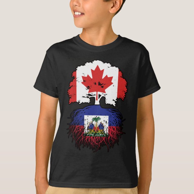 T-shirt Haïti Haïti Haïti Canada drapeau des racines de l' (Devant)