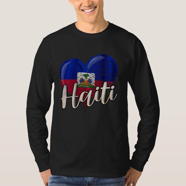 T-shirt Haiti Haitian Country Flag Day Love Heart Proud Ay (Devant)