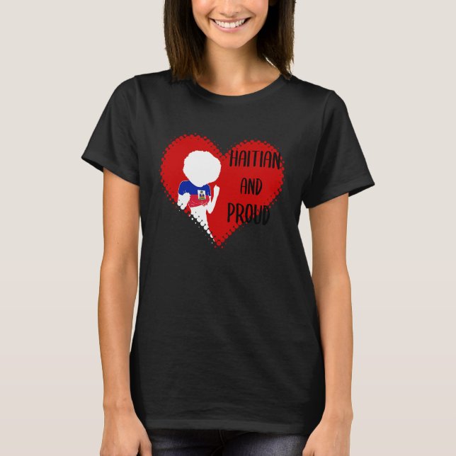 T-shirt Haiti Haitian Love Flag Proud Woman Princess Crown (Devant)