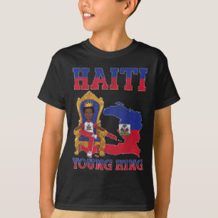 T-shirt Haïti Jeune Roi Drapeau Jour Melanin Pour Blac