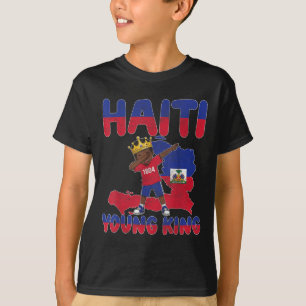 T-shirt Haïti Jeune Roi Drapeau Jour Melanin Pour Blac
