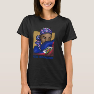 T-shirt Haïti Jour du Drapeau Fier Femme Ayiti Girl Tirer