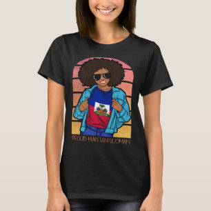 T-shirt Haïti Jour du Drapeau Haïtien Fier Femme Ayiti Gir