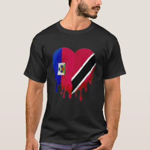 T-shirt Haïti Trinité-et-Tobago Drapeau Coeur Cultivé Patr