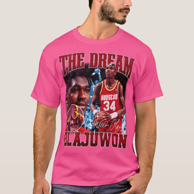 T-shirt Hakeem Olajuwon The Dream Basketball Legend Signen (Devant)