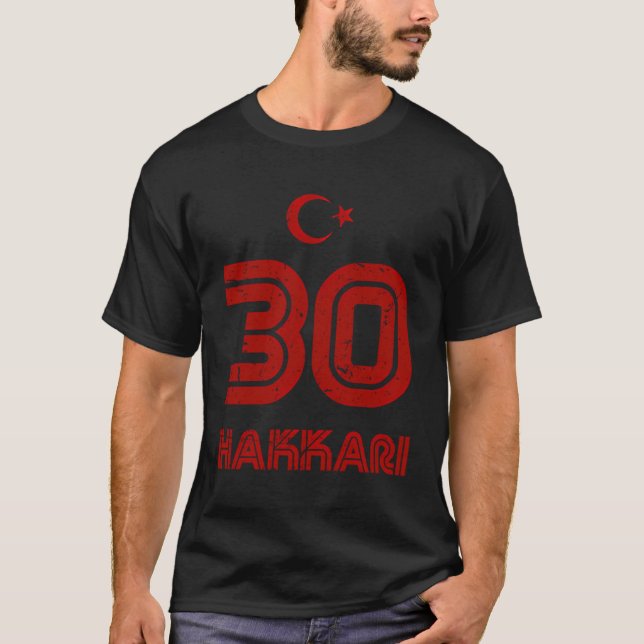 T-shirt Hakkari 30 Tã ⇢ Rkiye Memleket Retro (Devant)