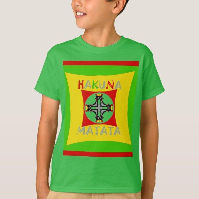 T-shirt Hakuna Matata Fun Rasta Couleurs : Vibrant et sans (Devant)