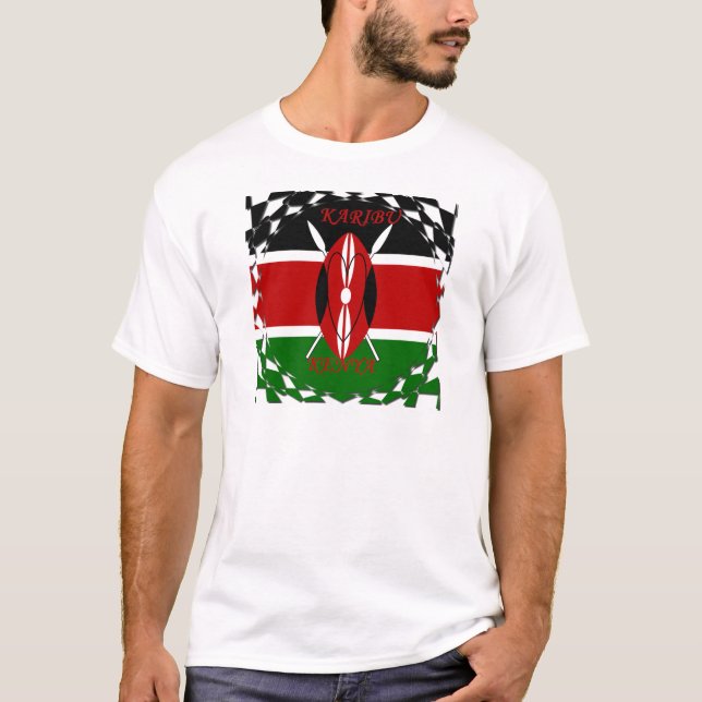 T-shirt Hakuna matata Karaibu Kenya (Devant)
