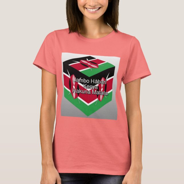 T-shirt Hakuna Matata Kenya Créez Votre Beau Drapeau (Devant)