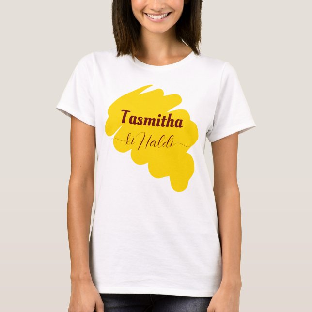 T-shirt Haldi cérémonie ki haldi correspondant personnalis (Devant)