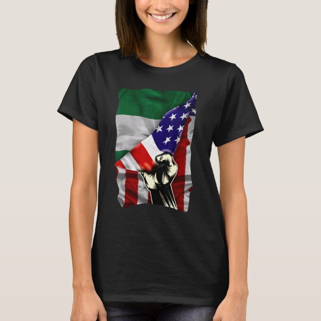 T-shirt Half American Flag Nigerian ROOTS USA Flag Nigeria (Devant)