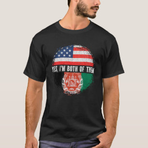 T-shirt Half American Half Afghan USA Flag Afghanistan 