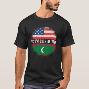 T-shirt Half American Half Maldivian USA Flag Maldives