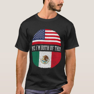 T-shirt Half American Half Mexican USA Flag Mexico Heritag