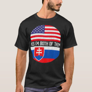 T-shirt Half American Half Slovak USA Flag Family Heritage