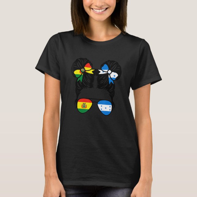 T-shirt Half Bolivian Half Honduran Girl Bolivia Kids (Devant)