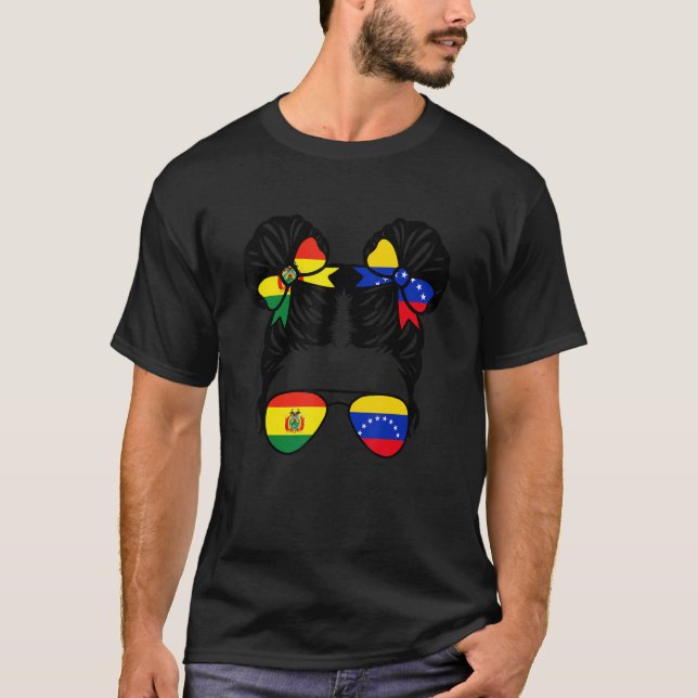 T-shirt Half Bolivian Half Venezuelan Girl Bolivia Kids (Devant)