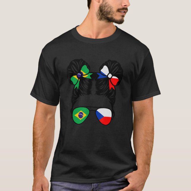 T-shirt Half Brazilian Half Czech Girl Brazil Kids (Devant)