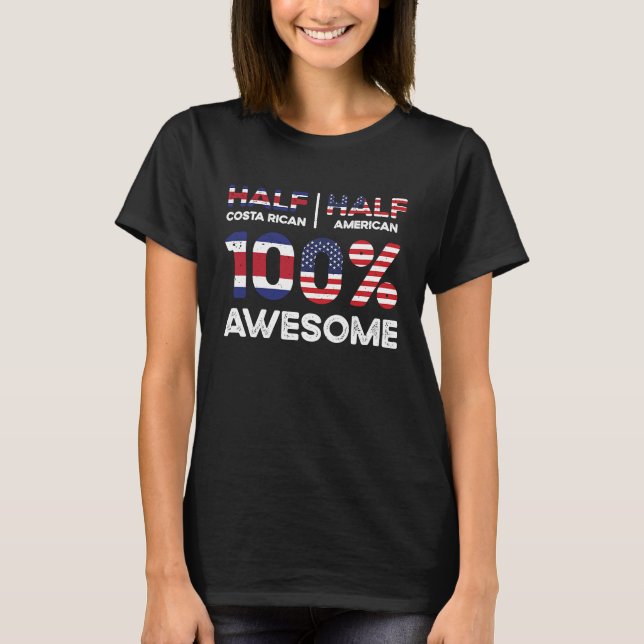 T-shirt Half Costa Rican Costa Rica American USA Citizensh (Devant)