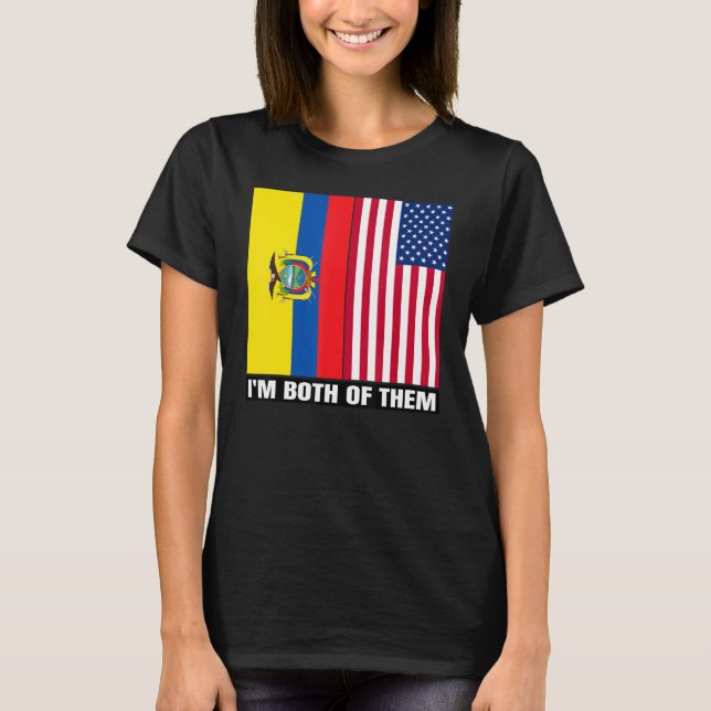 T-shirt Half Ecuadorian Half American USA DNA Ecuador Heri (Devant)