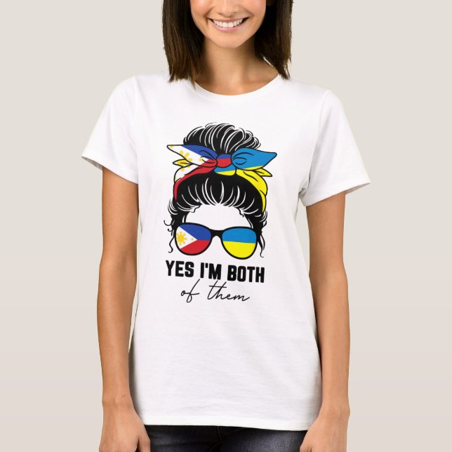T-shirt Half Filipino Half Ukrainian Girl Philippines Ukra (Devant)