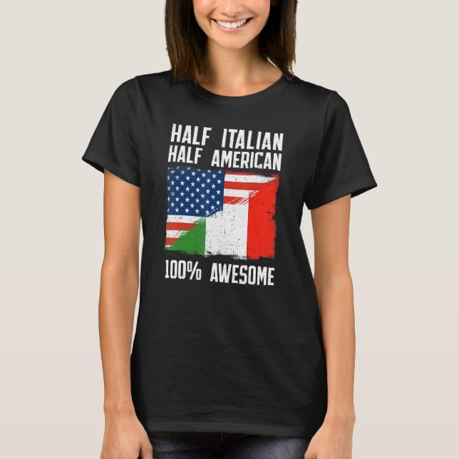T-shirt Half Italian Half American  Italy American Roots P (Devant)