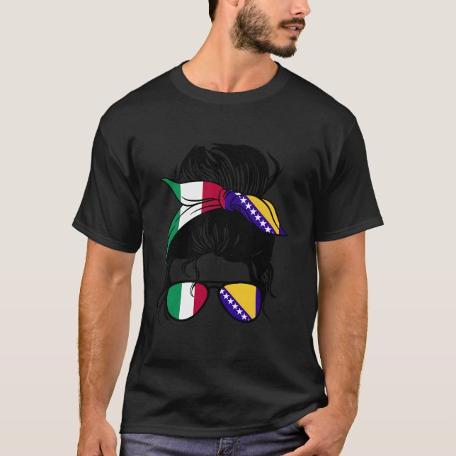 T-shirt Half Italian Half Bosnian Italy And Bosnia Mix (Devant)