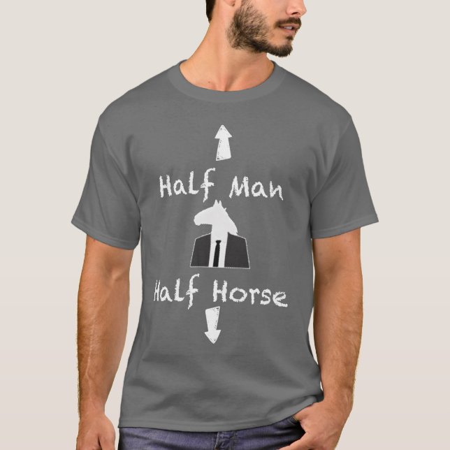 T-shirt Half Man Half Horse Drôle garçon (Devant)