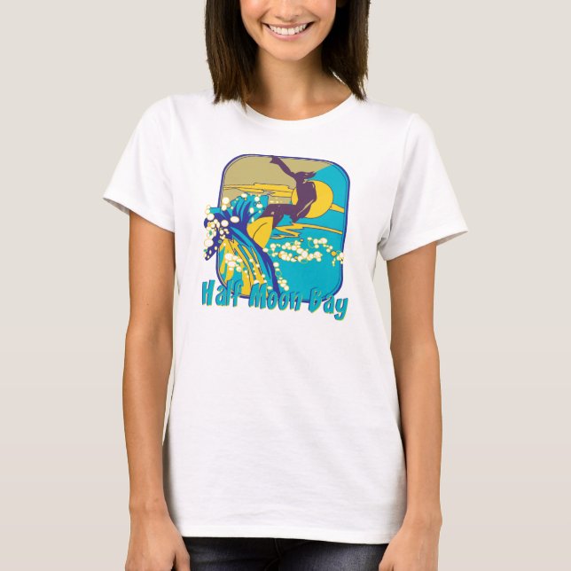 T-shirt Half Moon Bay Big Wave Surf (Devant)