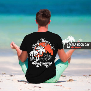 T-shirt Half Moon Cay Bahamas - Palmiers Vintage 80s