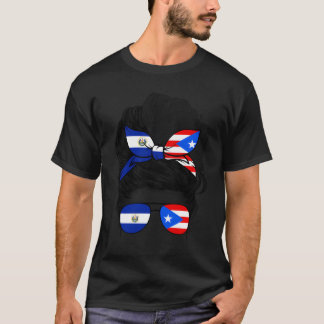 T-shirt Half Salvadorian And Puerto Rican Rico El Salvador