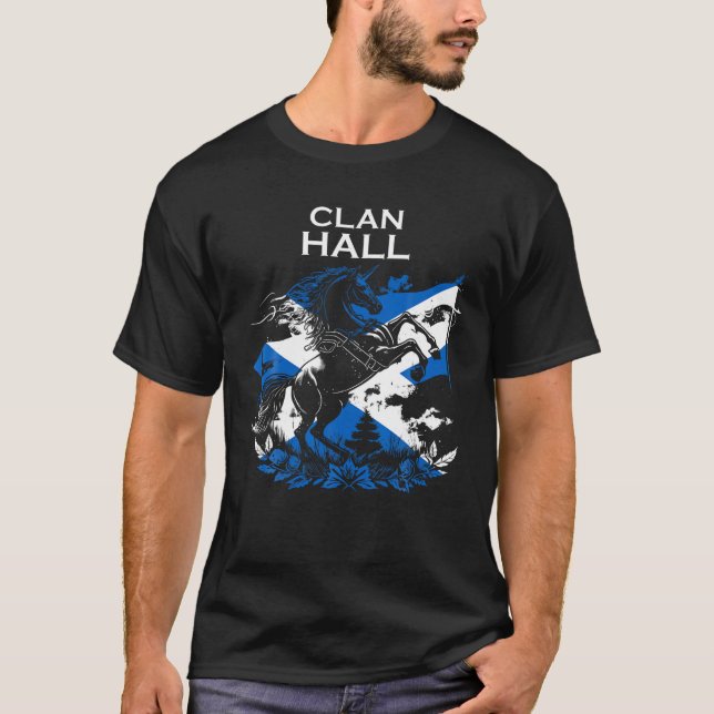 T-shirt Hall Clan Famille Nom Scotland Scotland T Shi (Devant)