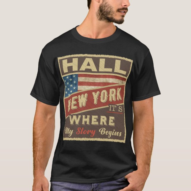T-shirt HALL, NY C'est là que commence mon histoire (Devant)