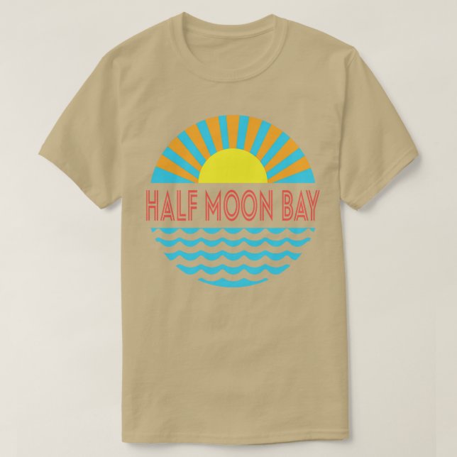 T-shirt Halle Moon Bay Beach Soleil Et Vagues (Design devant)