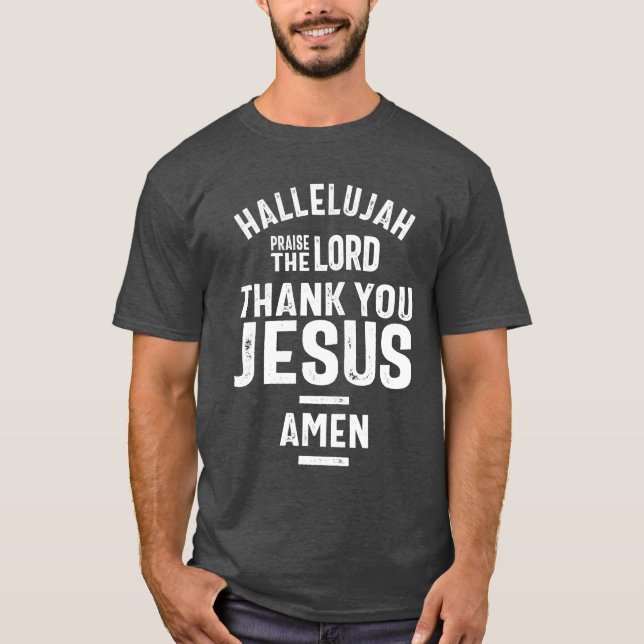 T-shirt Hallelujah Louez le Seigneur Merci Jésus (Devant)