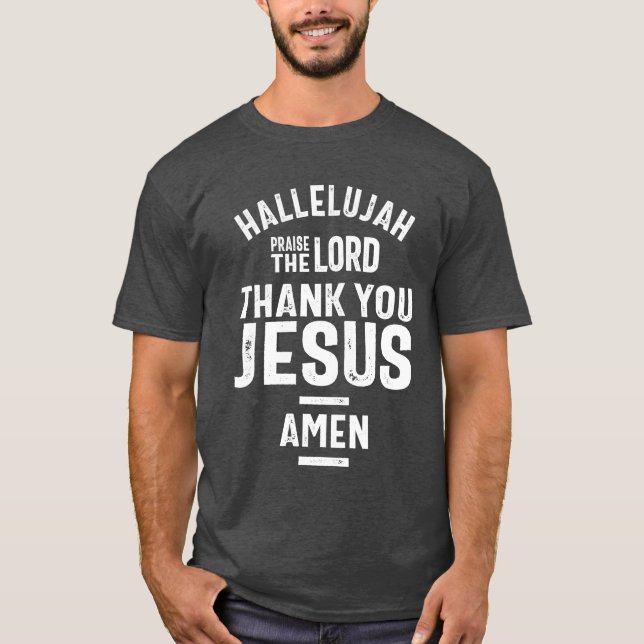 T-shirt Hallelujah Louez le Seigneur Merci Jésus (Devant)