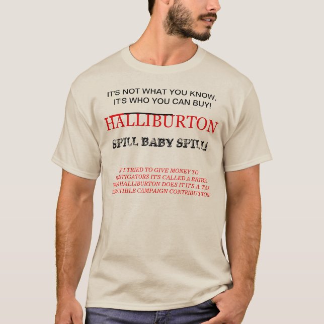 T-shirt HALLIBURTON ! IL est TOUT AU SUJET DU BÉBÉ VERT (Devant)