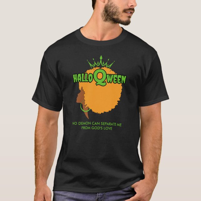 T-shirt HALLOQWEEN Afro Queen Halloween élégant (Devant)